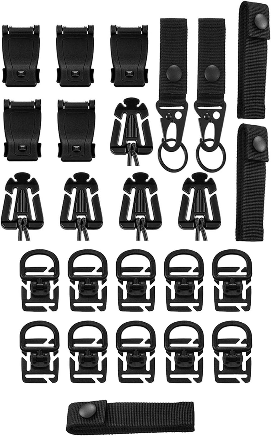 Colcolo 25Pack Outdoor Hiking Climb Attachments MOD Straps Webbing Key Rings Gear Clips Buckle Strap for Belt!
