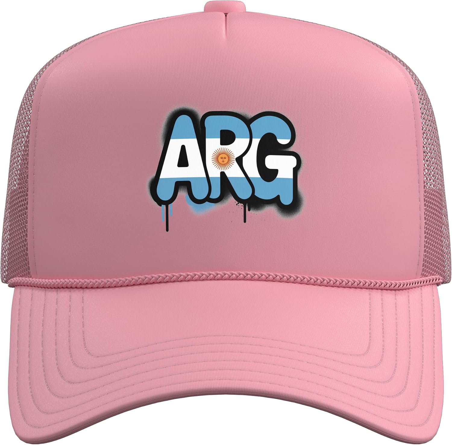Argentina Flag Argentinian Pride Street Art Trucker Hat with Adjustable Mesh Back