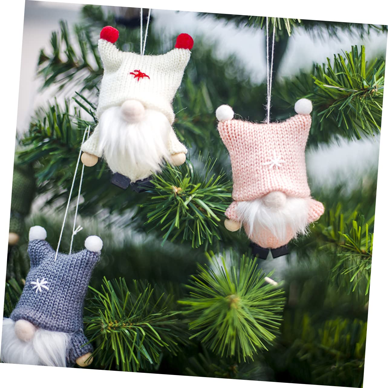 Amosfun STK Krippenschmuck Weihnachten Skandinavisch Weihnachtsmann Dekoration Verzierung Gefüllte Weihnachtswichtel Weihnachtszwerge Schwedische Tomte Ornament Nordisch Kunsthandwerk