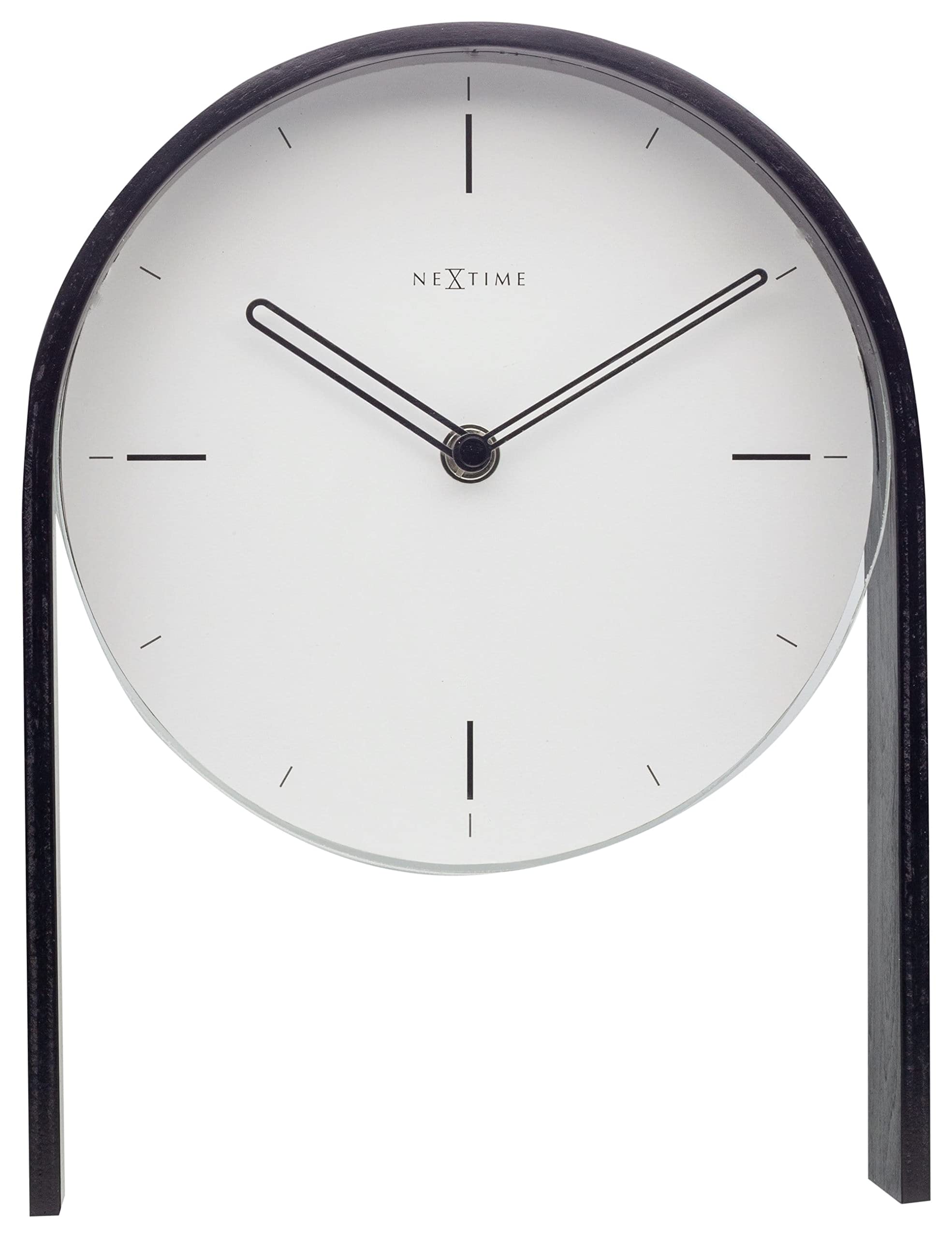 Niezwykły zegar stołowy NeXtime 5225WI Noa Table, bardzo elegancki i nowoczesny, wykonany z drewna, biały 27x21x6,5cm