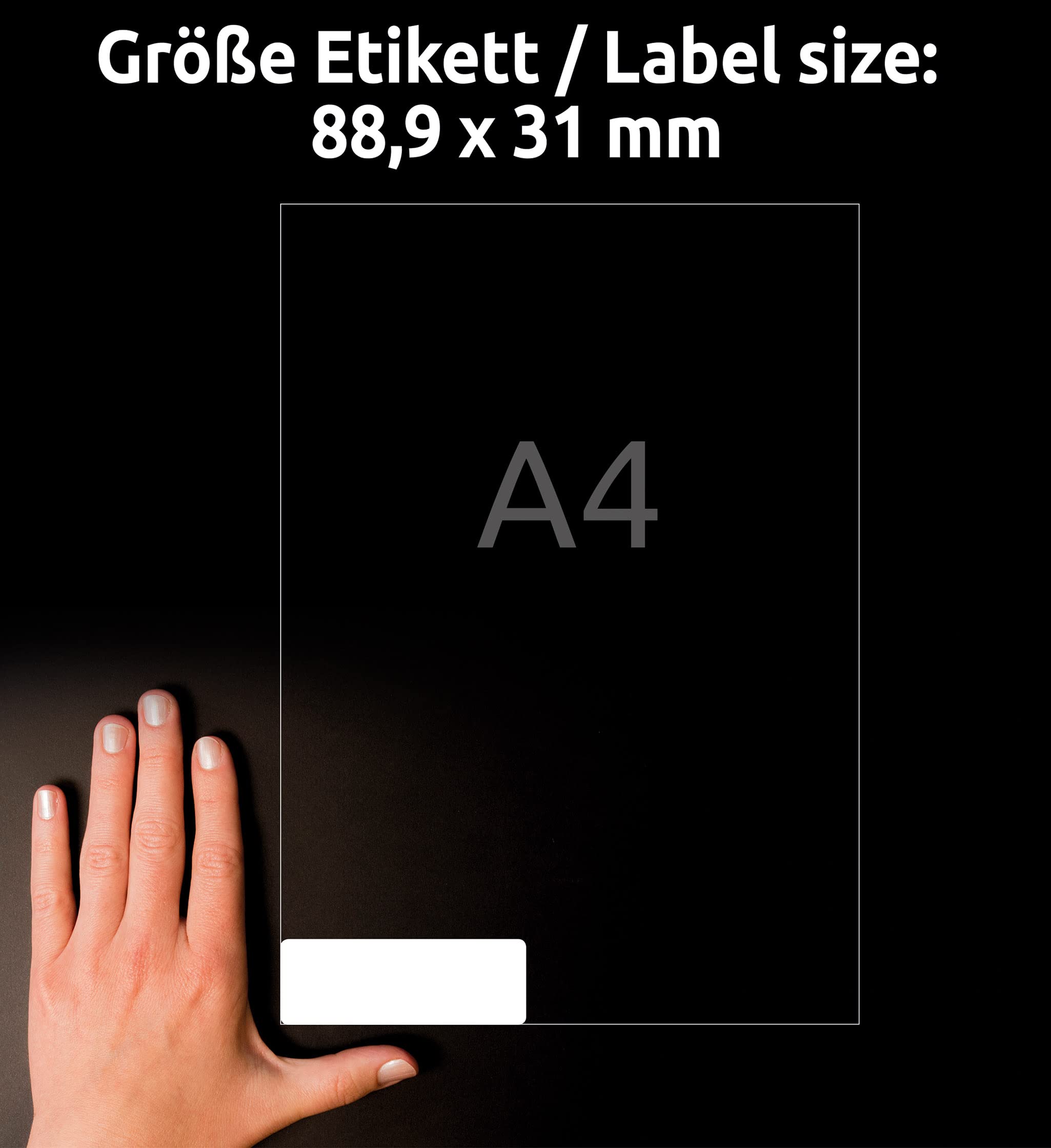 Avery Zweckform l4783–20 Nom Étiquettes, 88,9 x 31 mm, 20 feuille/320 Etiquettes Blanc