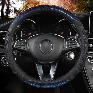 XHRING Car Steering Wheel Cover for Ford Fusion Mustang Bronco Bronco Sport Ranger Maverick Edge Explorer Escape Focus