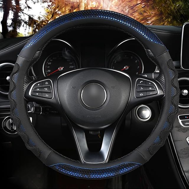 XHRING Car Steering Wheel Cover for Ford Fusion Mustang Bronco Bronco Sport Ranger Maverick Edge Explorer Escape Focus