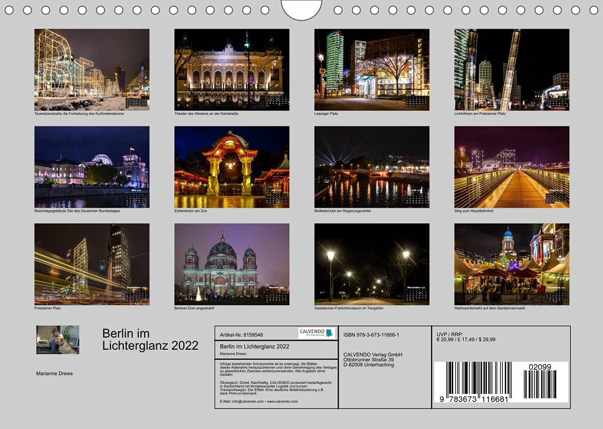 Amazon.com: Berlin In A Blaze Of Light 2022 (Wall Calendar 2022 Din A4) : Everything Else