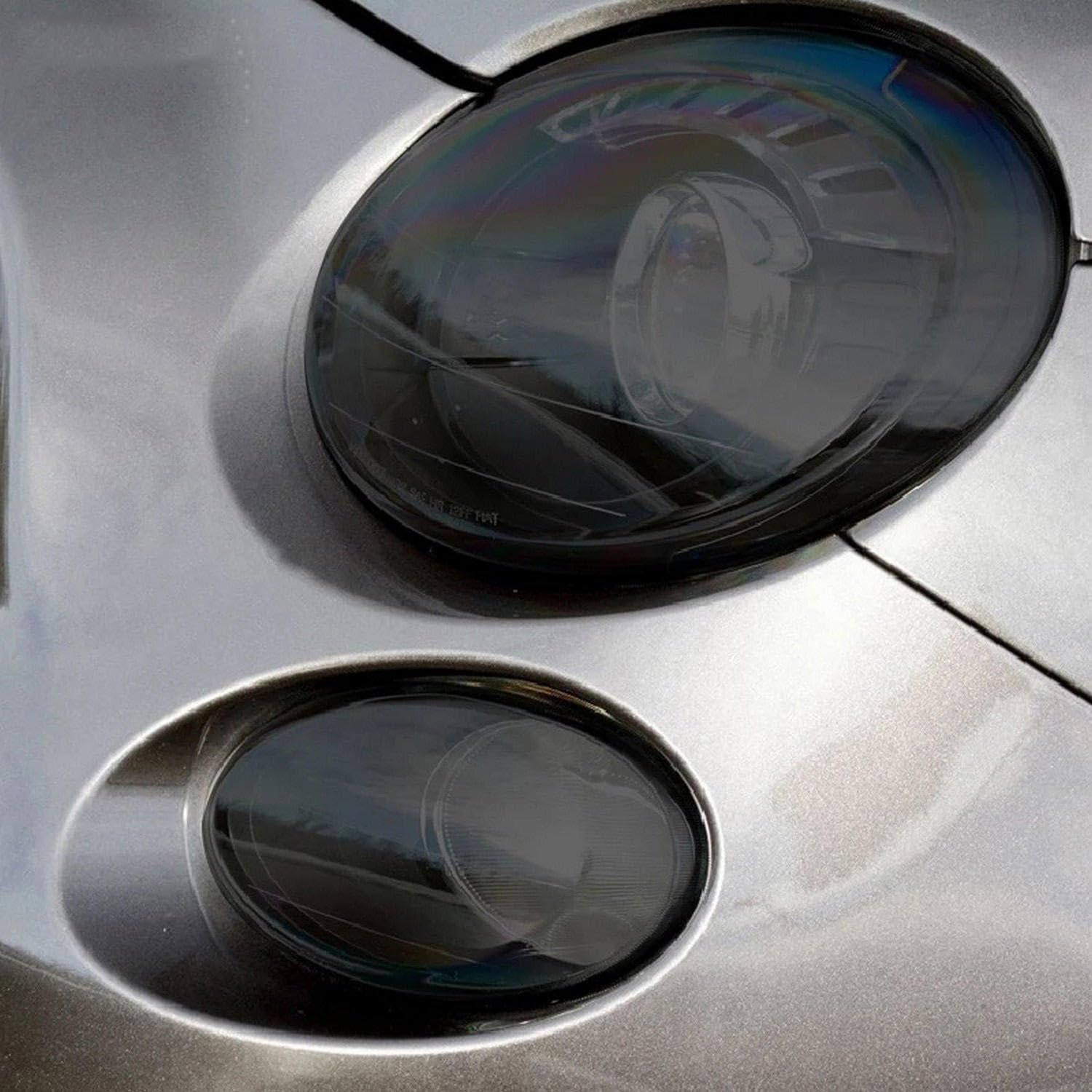 Film de protection phare voiture Fiat 500 Abarth en TPU noir fumé transparent