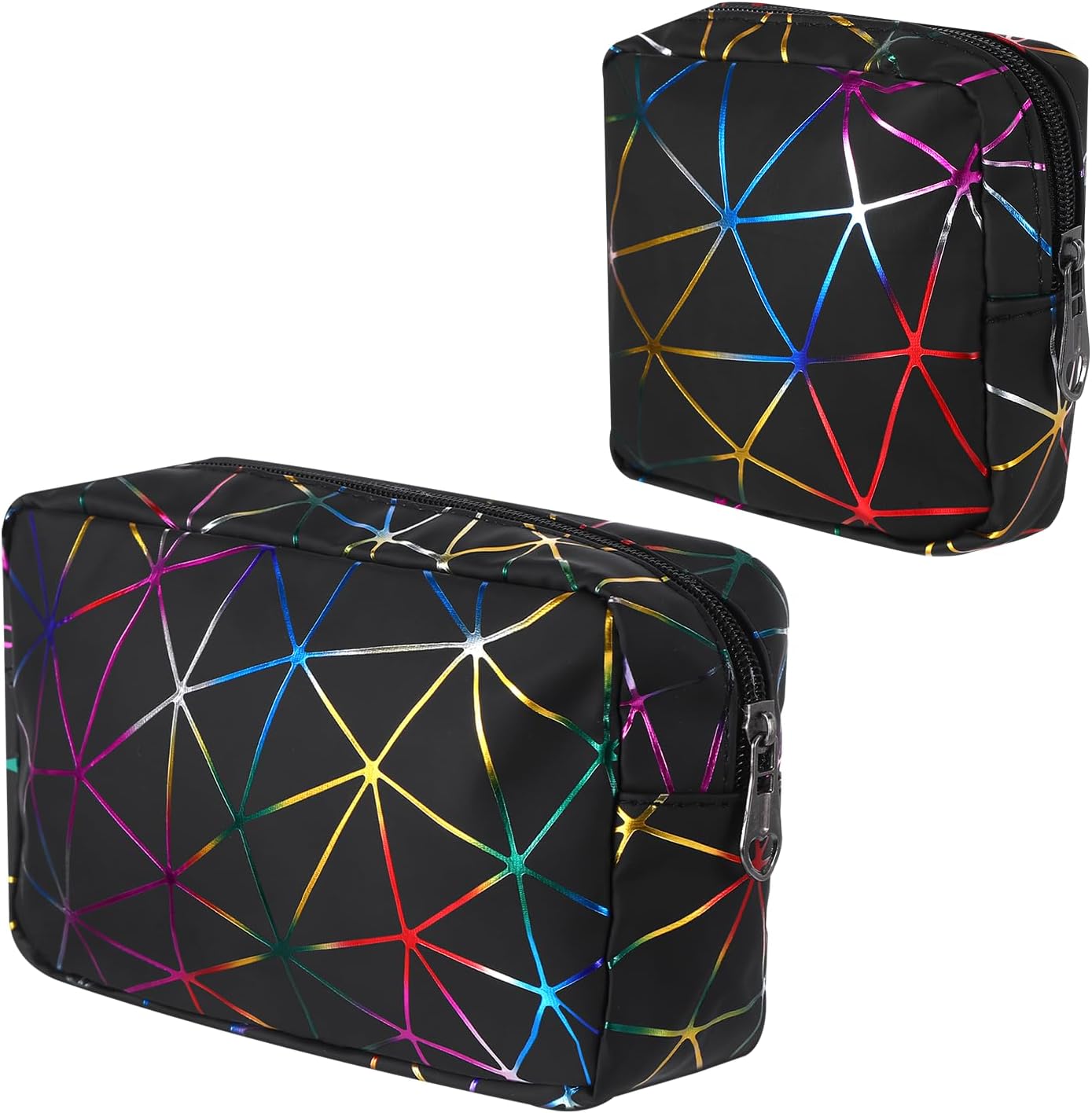 2 PCS Sanitary Napkin Storage Bag, Portable Period Bag, Period Pouch Ideal for Holding Sanitary Napkins and Tampons with Zipper(Camouflage Black)