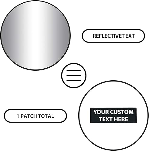 Miniatura 11 de Dogline Parche reflectante personalizado para arnés de chaleco o collar, parches personalizados con texto personalizable con gancho en la parte