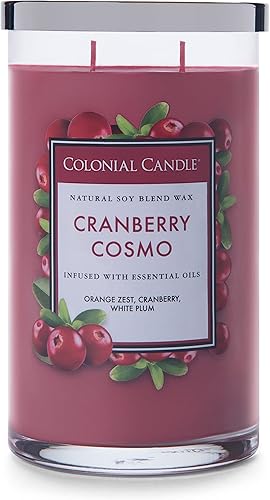 Vista 56 de Colonial Candle Vela perfumada en frasco, cilindros clásicos, brillo navideño, 2 mechas, 19 onzas, morado