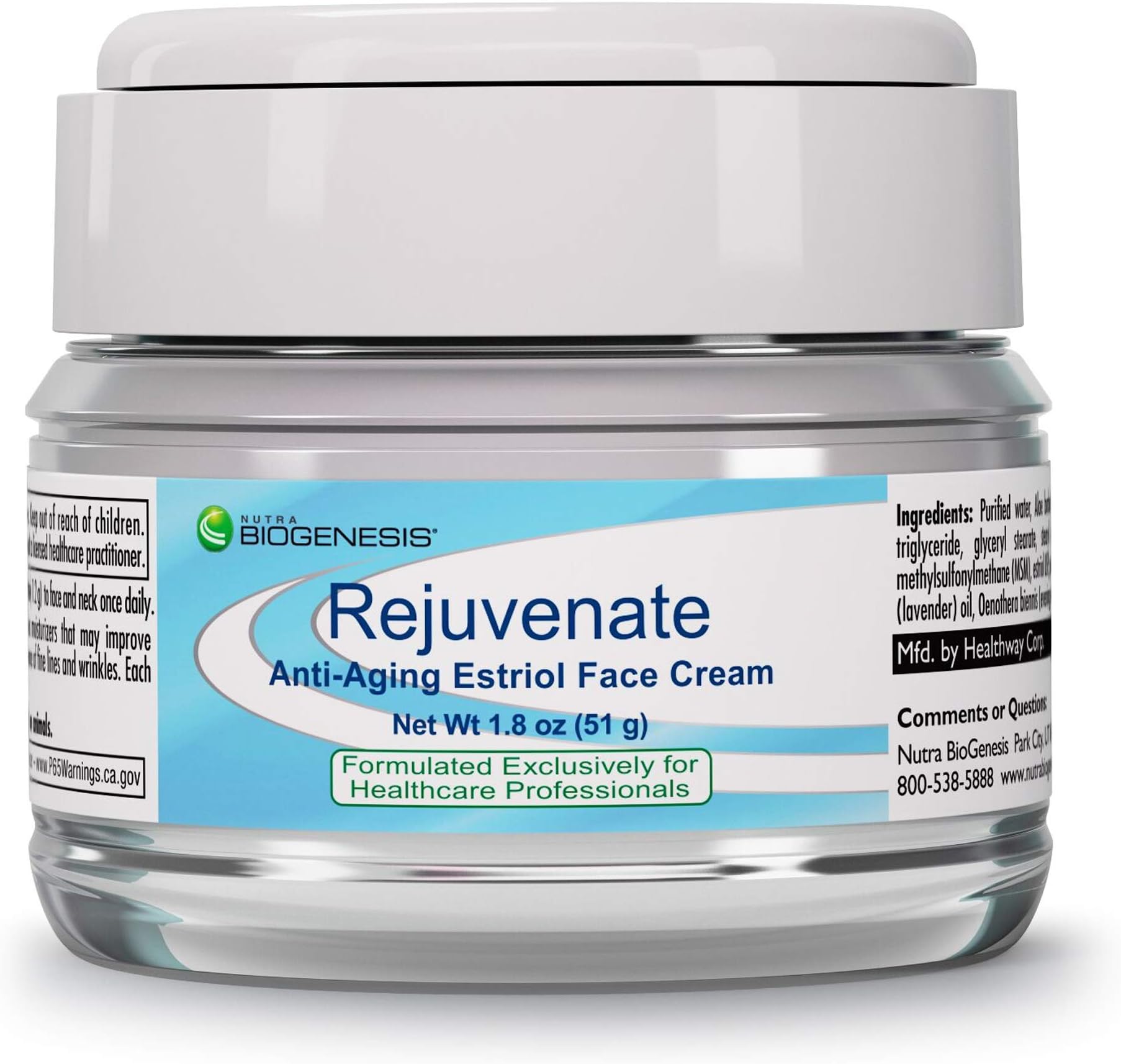 Nutra BioGenesis Rejuvenate - Anti-Aging Estriol Face Cream - 2 Ounces