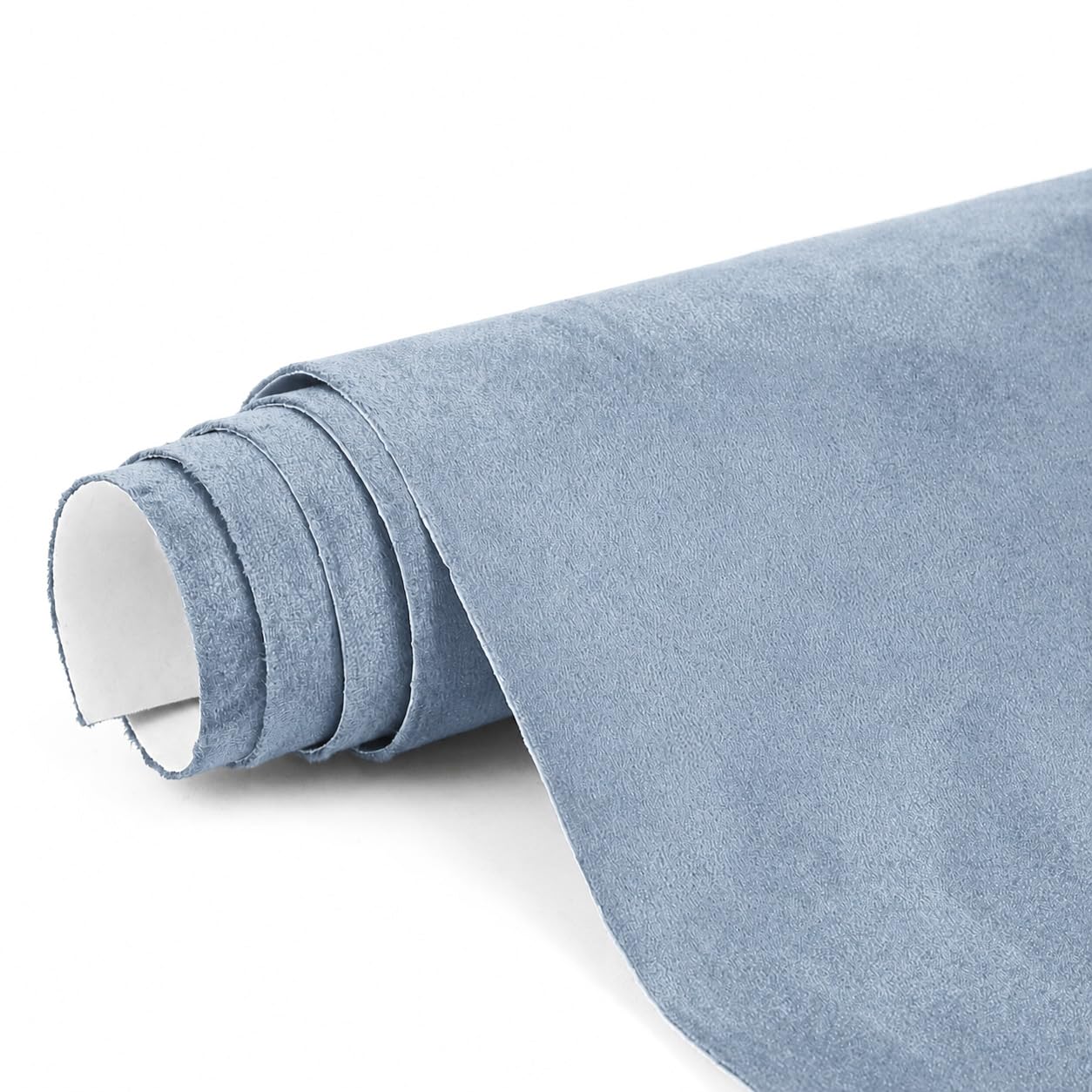 Premium Light Blue Suede Fabric Wrap - 16x59 inch Suede Wrap for Car Interior - Self-Adhesive Microfiber and Synthetic Leather, Stretchable Interior Film for Car and Home Decor