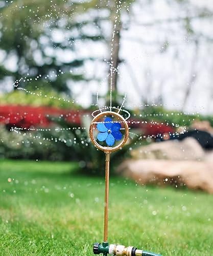 Miniatura 2 de Cabezal rociador de flores de metal, decoración de jardín de doble propósito y sistema de riego de césped de 360, diámetro de cobertura de 22