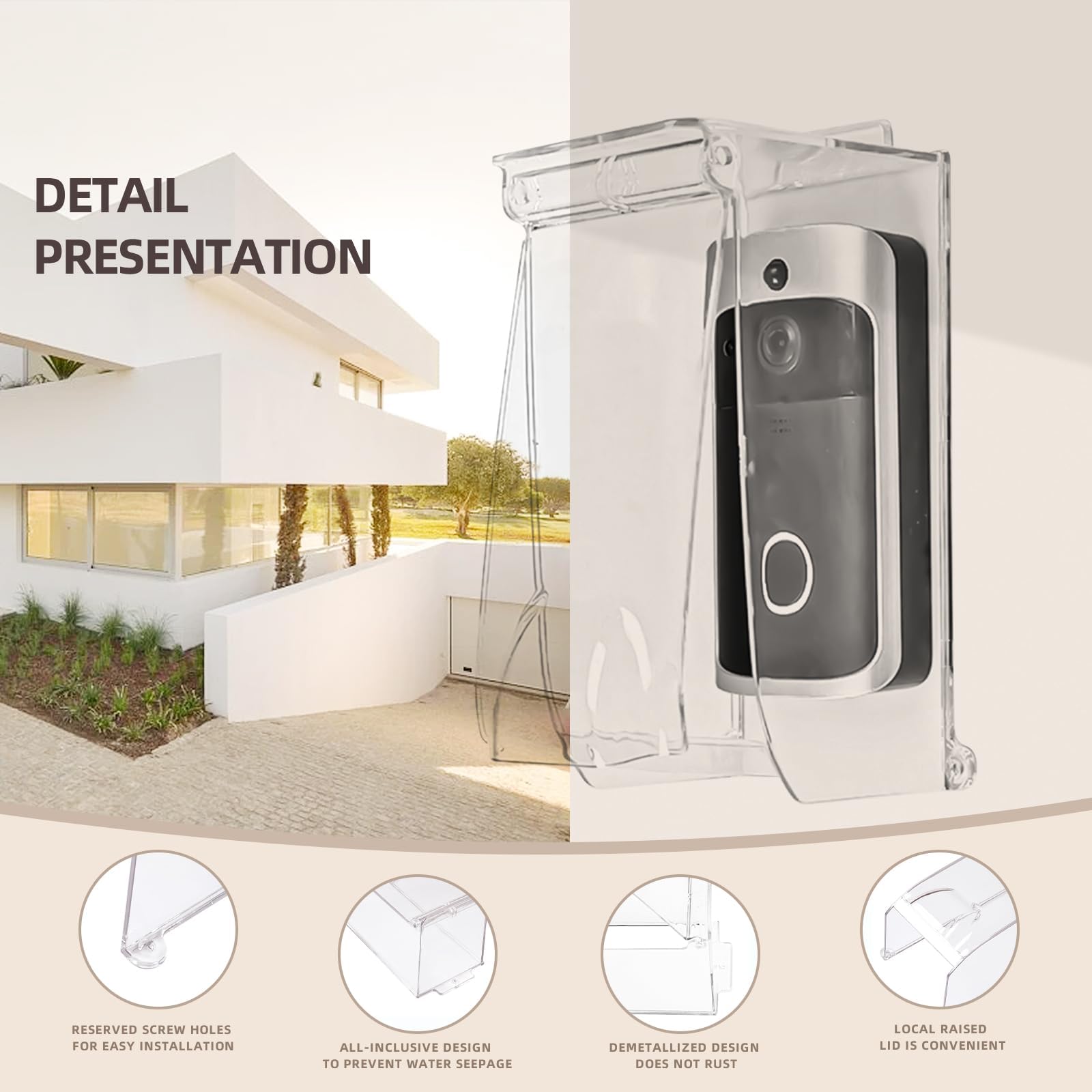Camera Yugeug Outdoor Clear Flip Cap Doorbell Rain Cover