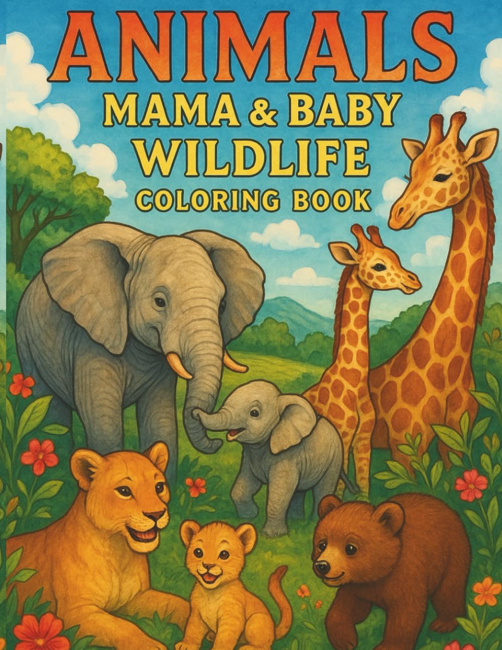 Animals: Mama & Baby Wildlife Coloring Book