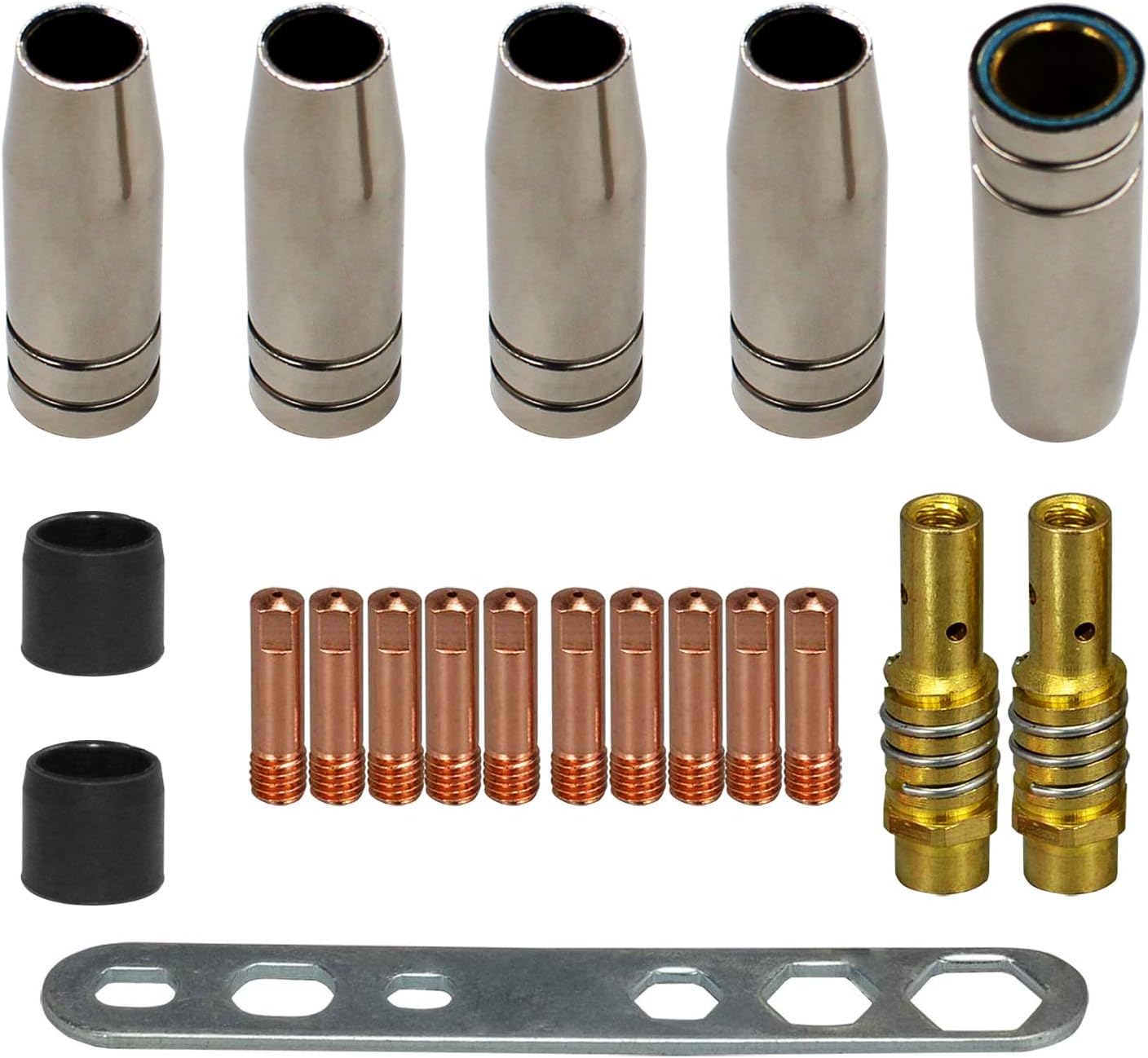 46 Pezzi Set Consumabili TIG – Ugelli E Accessori In Ceramica Per Torce WP-17/18/26 – Resistenza Ad Alta Temperatura