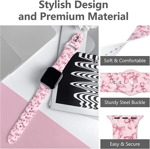 Vista 15 de Holidays - Correa de reloj compatible con Apple Watch de 1.49, 1.57, 1.61, 1.65, 1.65 y 1.73 pulgadas, correa de reloj inteligente de silicona