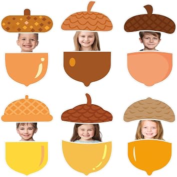 36 Pcs Acorn Cutouts for Fall Bulletin Board Decoration with Photo Space for DIY Photo Craft Autumn Classroom Party Wall Decor