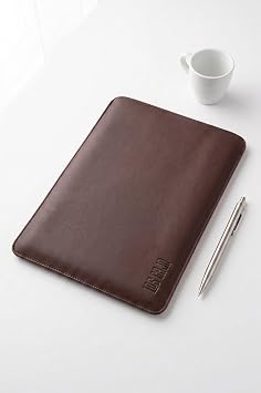 Minimalist 16 İnç Laptop Kılıfı, Vegan Deri, Su İtici Özellikli, Bilgisayar Notebook Laptop Çantası (Acı Kahve, 16 İnç)