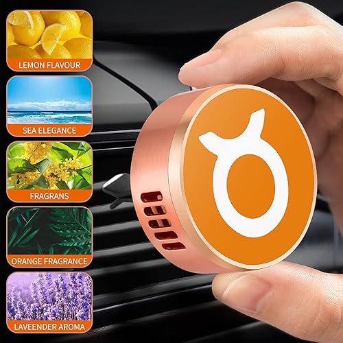 Miniatura 3 de Ambientadores de coche Doce constelaciones 5 almohadillas de repuesto de fragancia sólida Clip de ventilación de aire para automóvil (Cáncer)