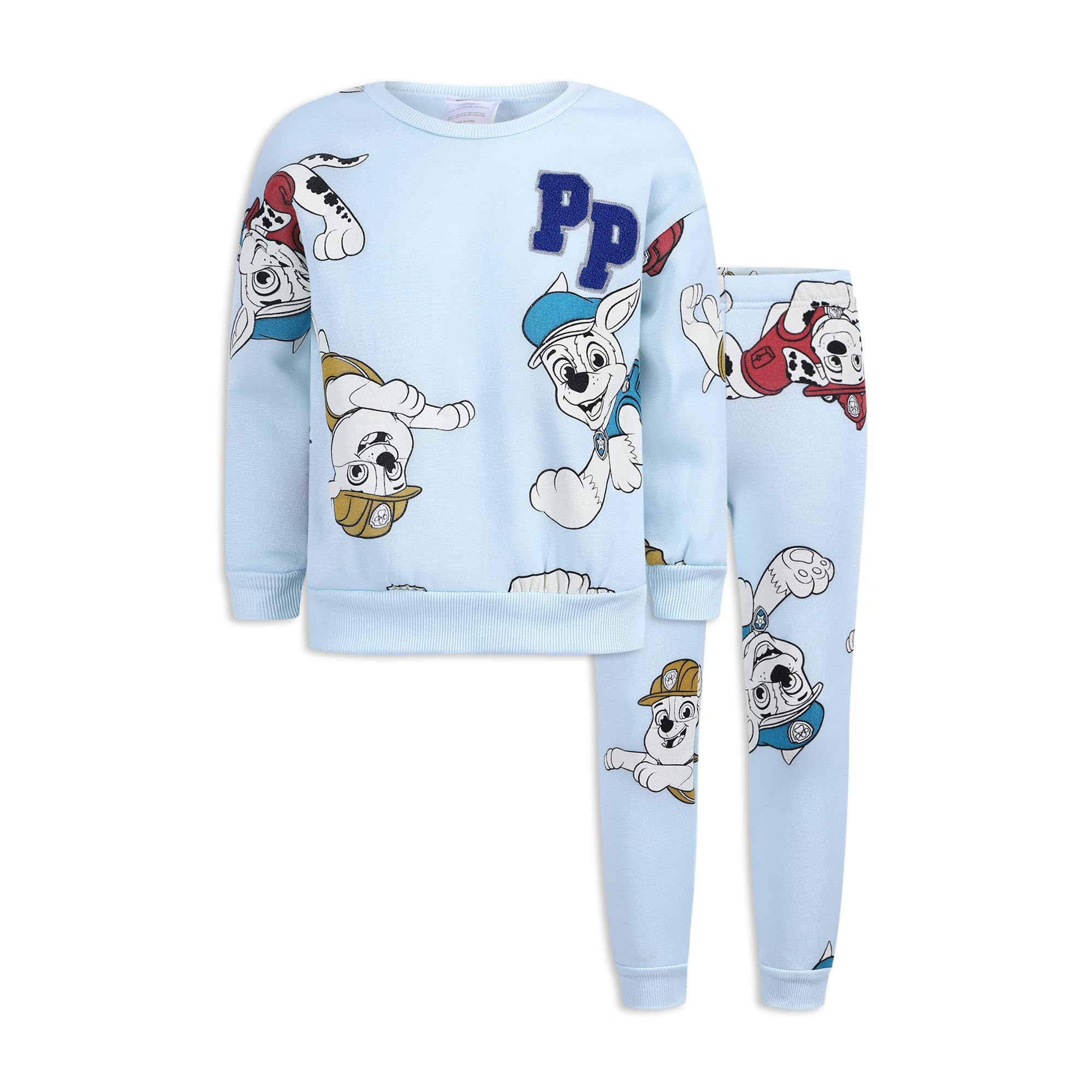 Paw PatrolBoys 2 Piece Sweatshirt and Pant Sets for Toddlers and Kids with Marshall, Rubble and Chase, Blue