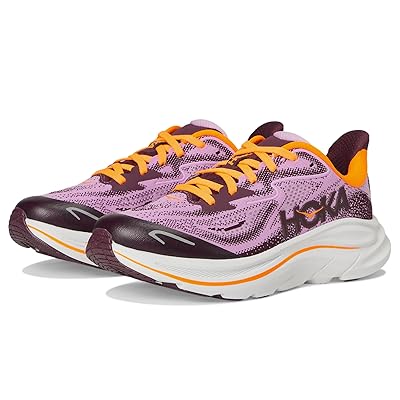Hoka Kids Clifton 10 (Big Kid) Kids Shoes Flower Nectar/Cosmic Grey