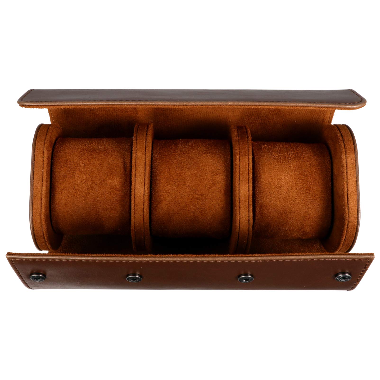 balacoobalacoo Watch Roll Travel Case for Men - 3Slot Watch Travel Case Watch Roll Leather Watch Box Watch Case Watch Roll Travel Case