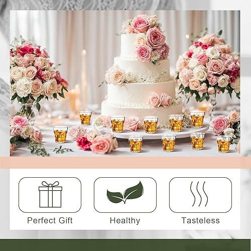 Vista 24 de Tioncy 50 vasos acrílicos de 4.5 onzas, vasos pequeños de whisky, vasos transparentes a granel, irrompibles, apilables, mezclados, mini tazas