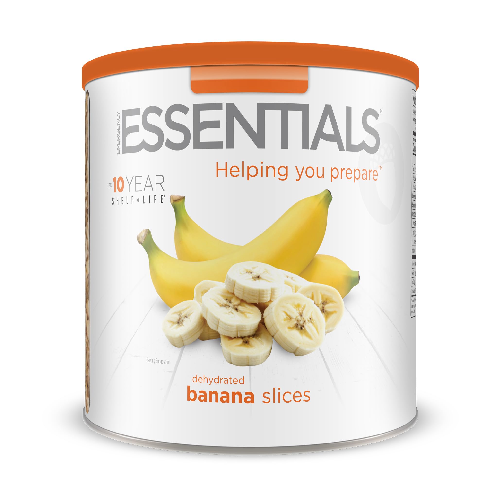 Emergency Essentials, Dehydrated Banana Slices, Emergency Food Supplies, 10-Year Shelf Life, 24 Servings