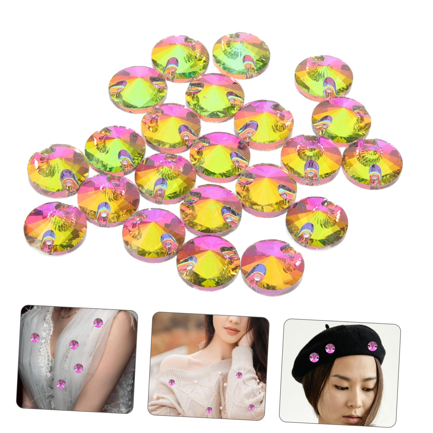 Operitacx 5 set Trapano Per Cucire A Mano In Cristallo Strass Per Da Cucire Gemme Per Decorazioni Abbellimenti Perline Strass Per 48 pezzi * 5
