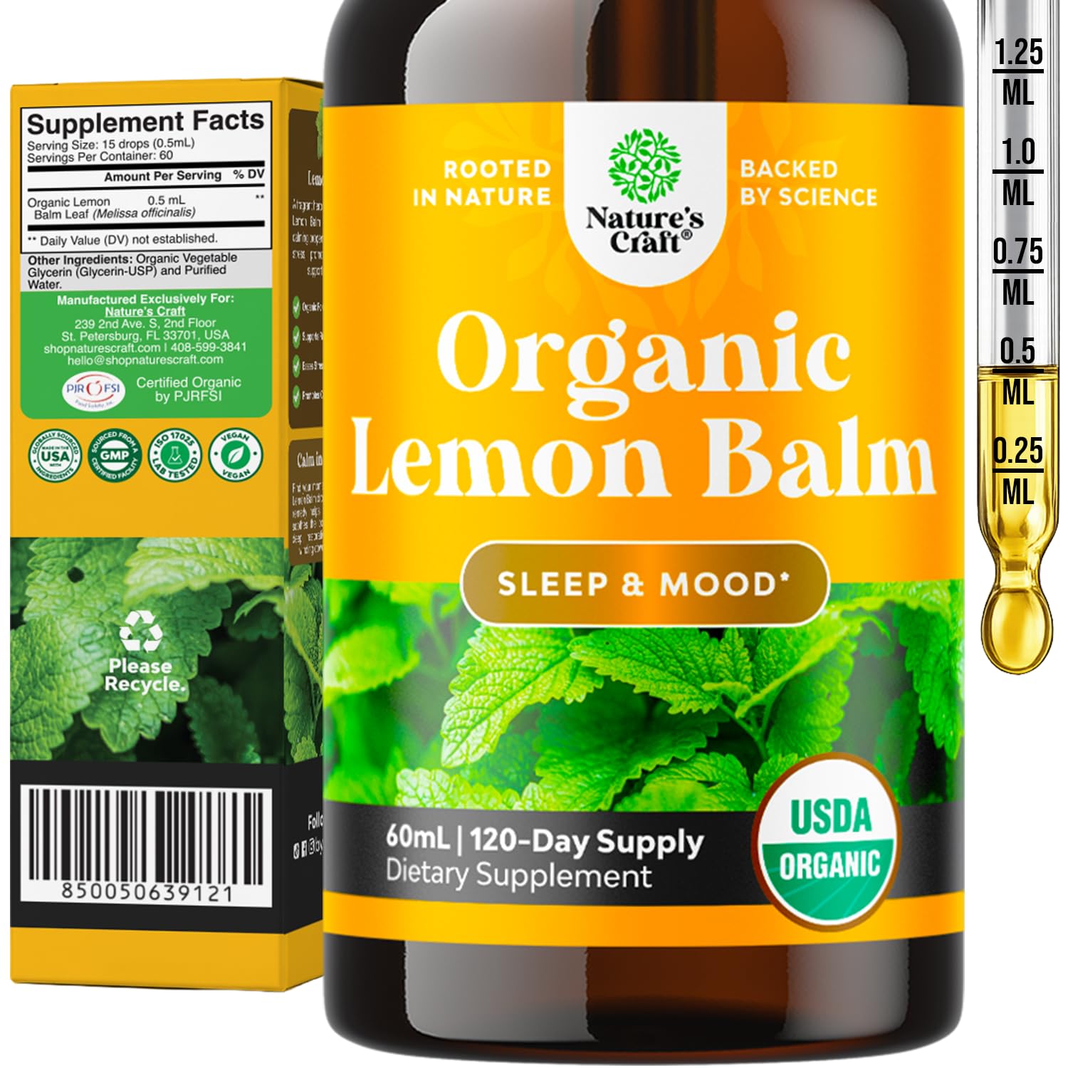 Organic Lemon Balm Leaf Liquid Extract