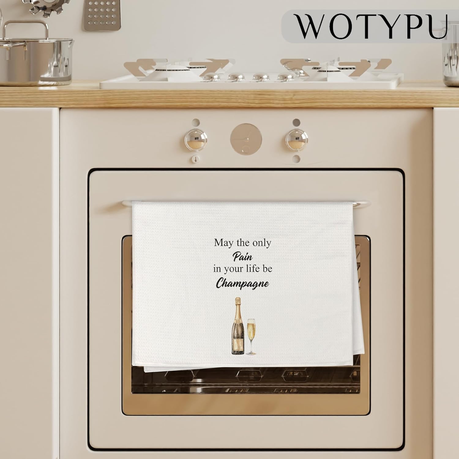 Funny Champagne Kitchen Bar Towels, Gifts for Champagne Lovers Dish Tea Towel, Alcohol Lover Gifts Decorative Hand Towels for Kitchen Home Bar Cart Decor, 16x24 Inch - Image 3