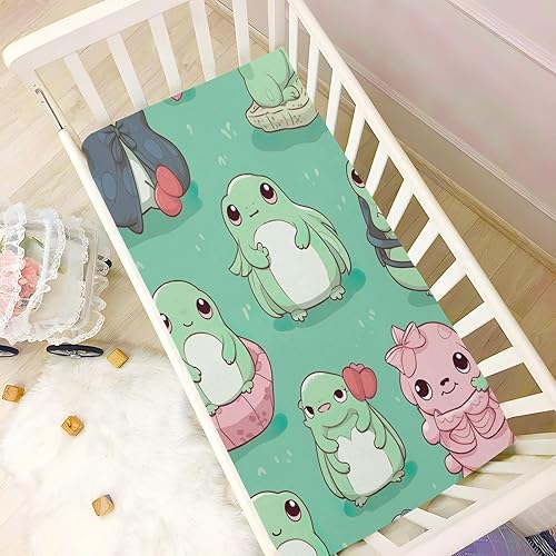 Miniatura 6 de Kigai Fitted Crib Sheet for Boys & Girls Cute Frogs Soft Breathable Unisex Baby Sheets for Standard Crib and Toddler Mattresses 39 x 27 in