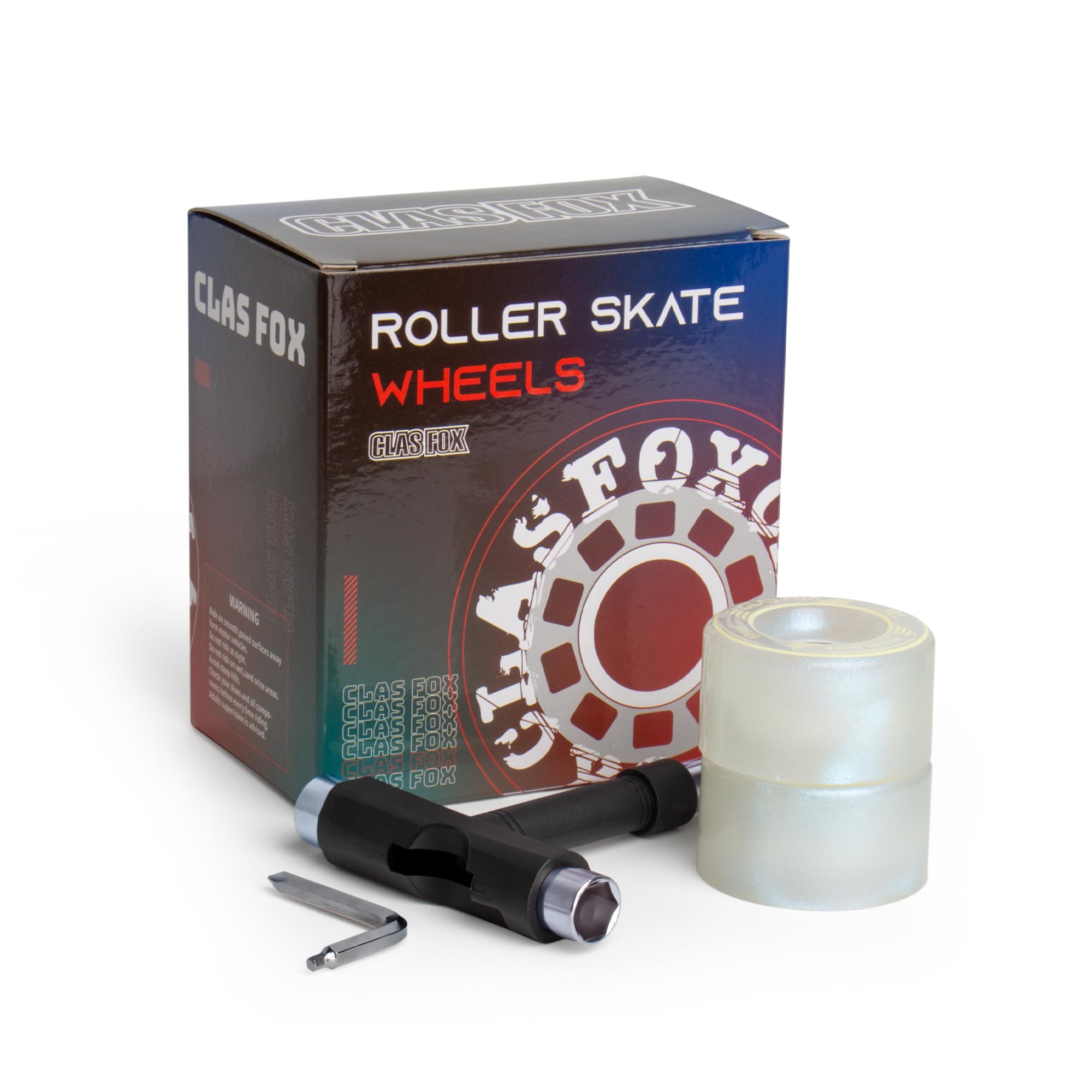 Ruedas para patines para exteriores o interiores, 58 mm, 32 mm, 82 A (juego de 8) (blanco)