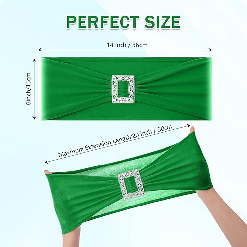 Vista 46 de Joccun 30 cintas elásticas de elastano para silla con hebilla deslizante, lazos elásticos universales para sillas para bodas, banquetes, fiestas