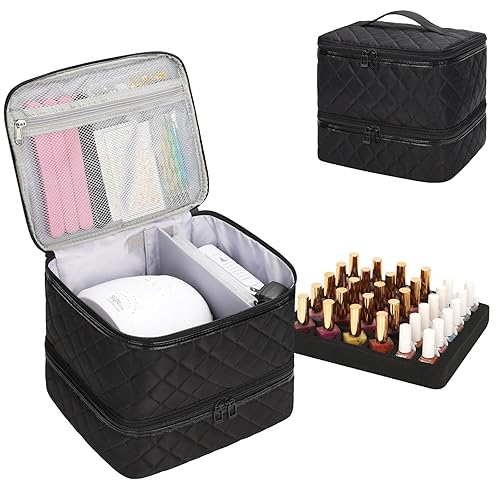 Ethereal Estuche organizador, bolsa de almacenamiento para lámpara de uñas con capacidad para 40-50 botellas de esmalte de uñas (0.5 a 0.3 fl oz) y