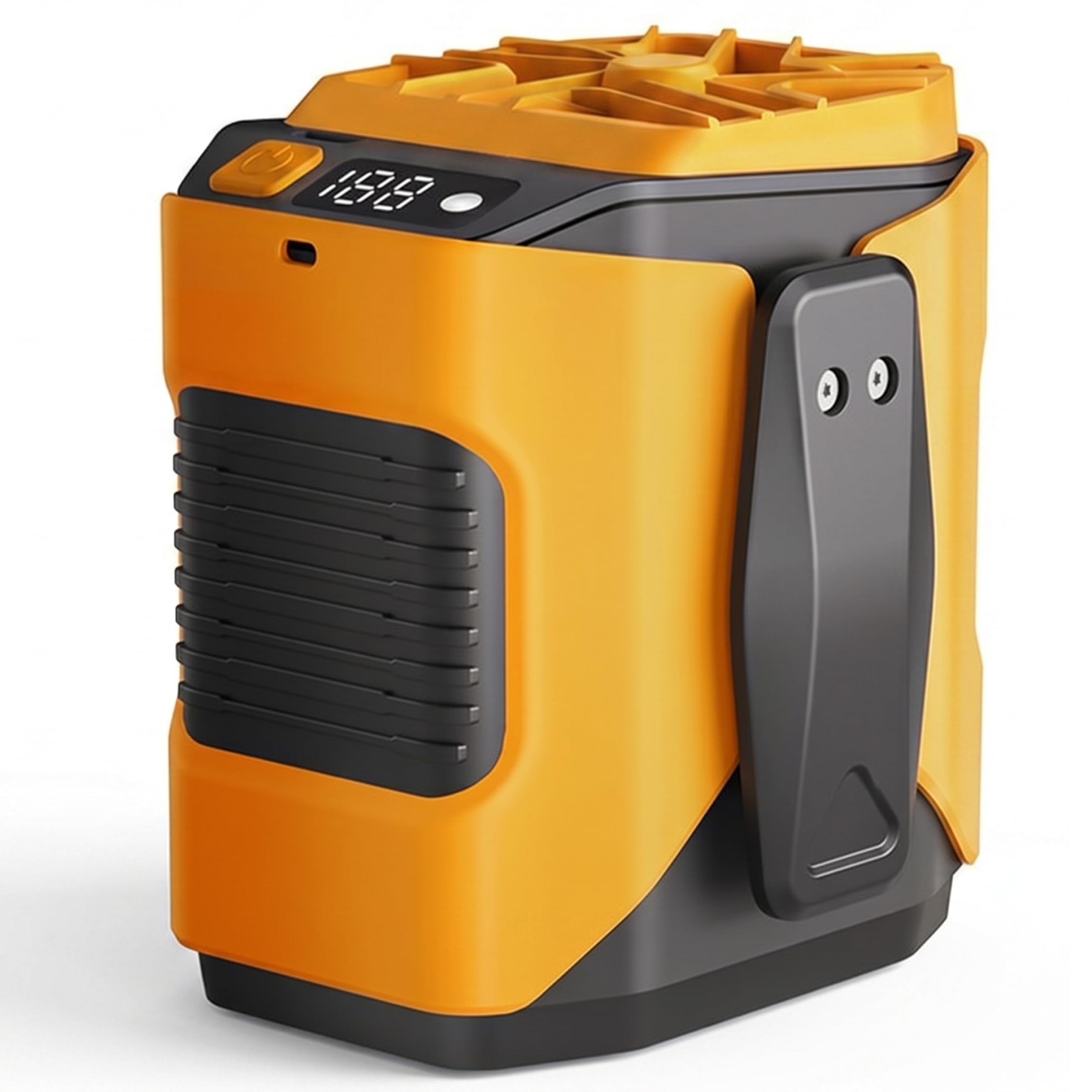 Portable Waist Fan Rechargeable 100-speed Adjustment Belt Clip Fan, Personal Fans with 6000mah Battery & Led Flashlight - Yellow, Belt Clip