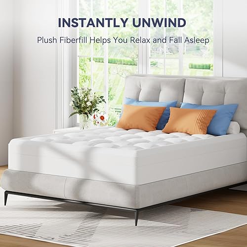 Miniatura 8 de ELEMUSE Protector de colchón suave tamaño Queen protector de colchón esponjoso protector de colchón con sensación de nube con bolsillo Elatic de 8 a