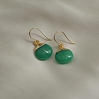 Vista 31 de Gempires - Pendiente de gancho de pera natural, pendiente de meditación, joyería hecha a mano, regalo para ella Yaxaite