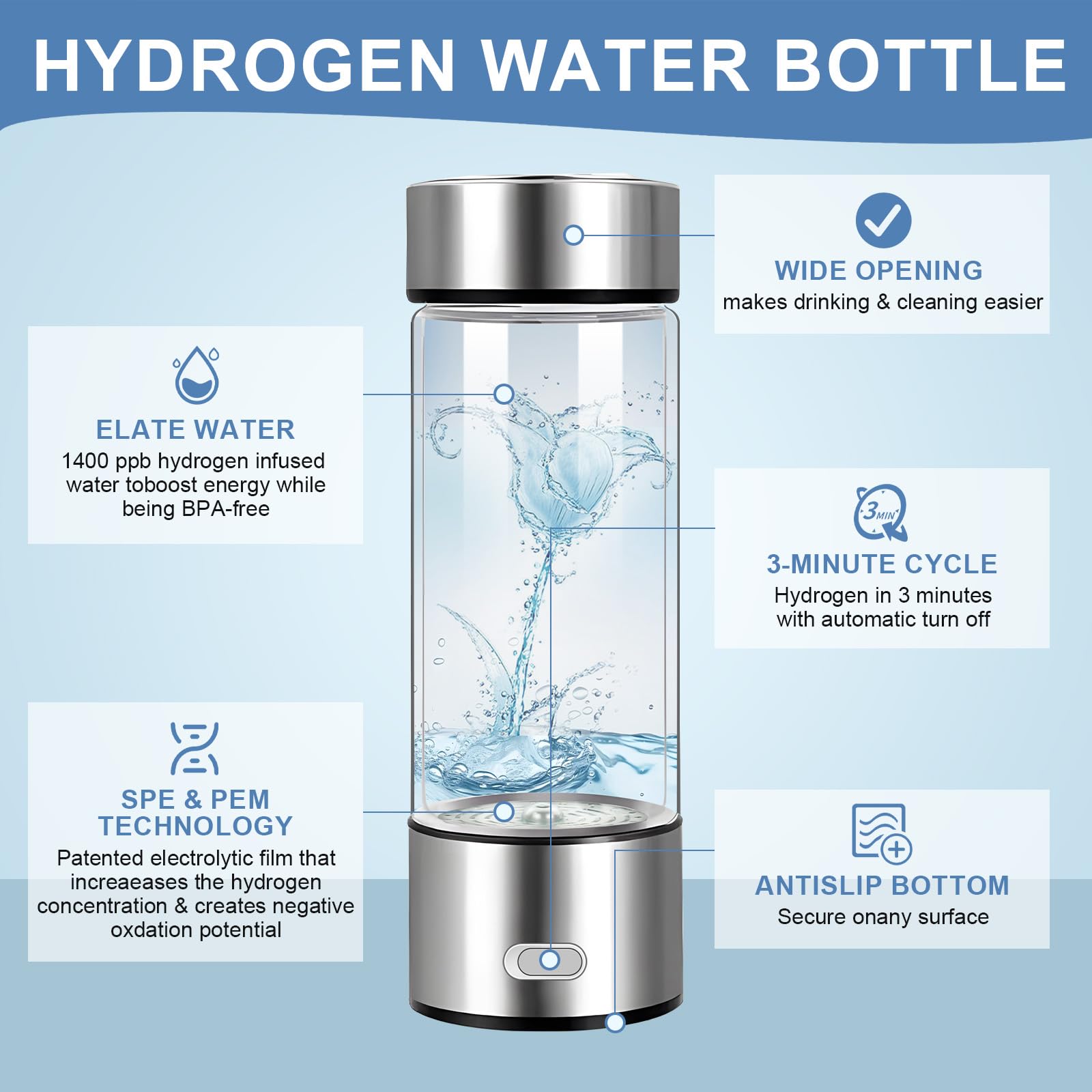 Glass Water Cup, Water Cup, Glass Water Bottle, 420ml, Suitable for Office, Daily use, Travel, Fitness and Gifts