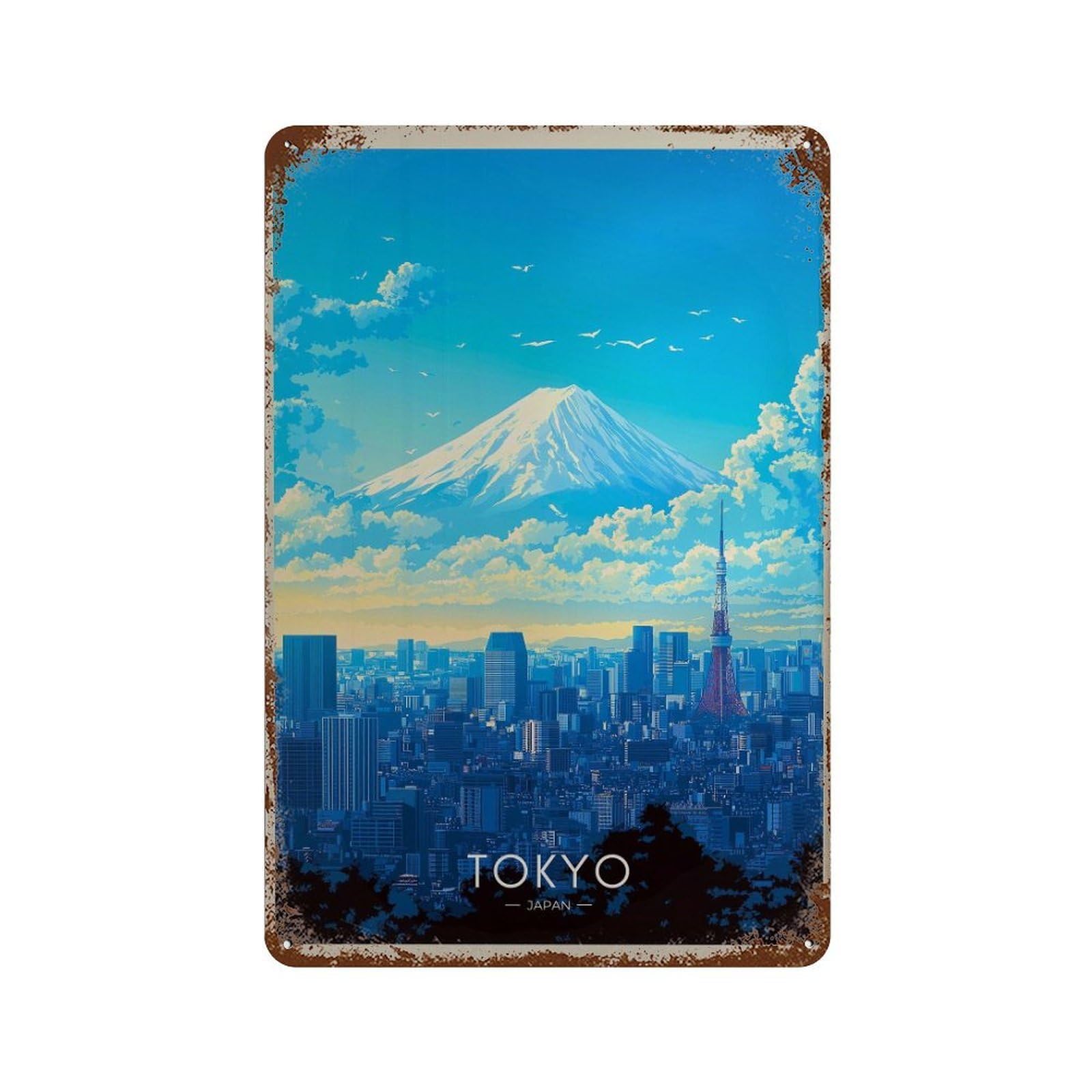 xiaoxiaoshen Tokyo Travel Japan Wall Decor Art Metal Tin Poster Modern Home Decor Art Home Bar Shop Decorations Vintage Sign 30x20cm