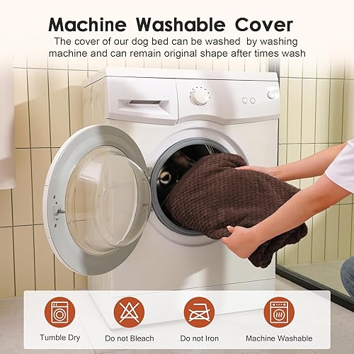 Miniatura 7 de Cama ortopédica para perros pequeños y medianos, cama para mascotas de espuma viscoelástica de 30 x 20 x 6 pulgadas con funda extraíble lavable,