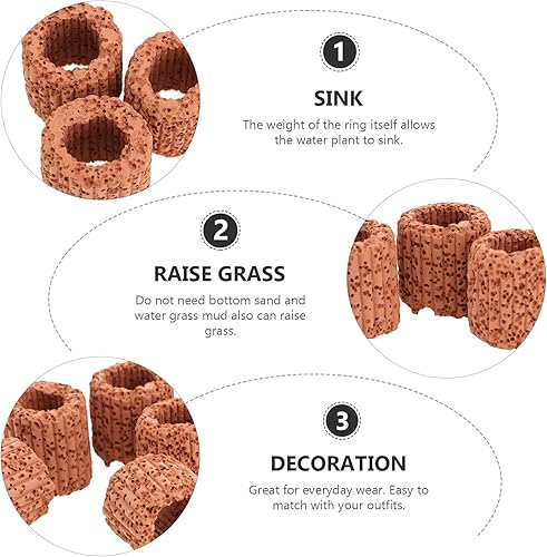 Miniatura 8 de TEHAUX Soporte para plantas de acuario, soporte para plantas de acuario, anillo de gravedad, pesos de plantas de acuario, decoración botánica,