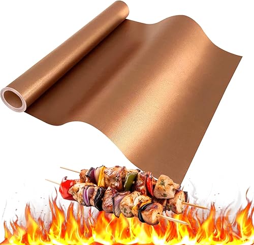 Rollo de tapete para parrilla de barbacoa, cortado a medida, para parrilla al aire libre, accesorios de parrilla antiadherentes para gas, carbón,