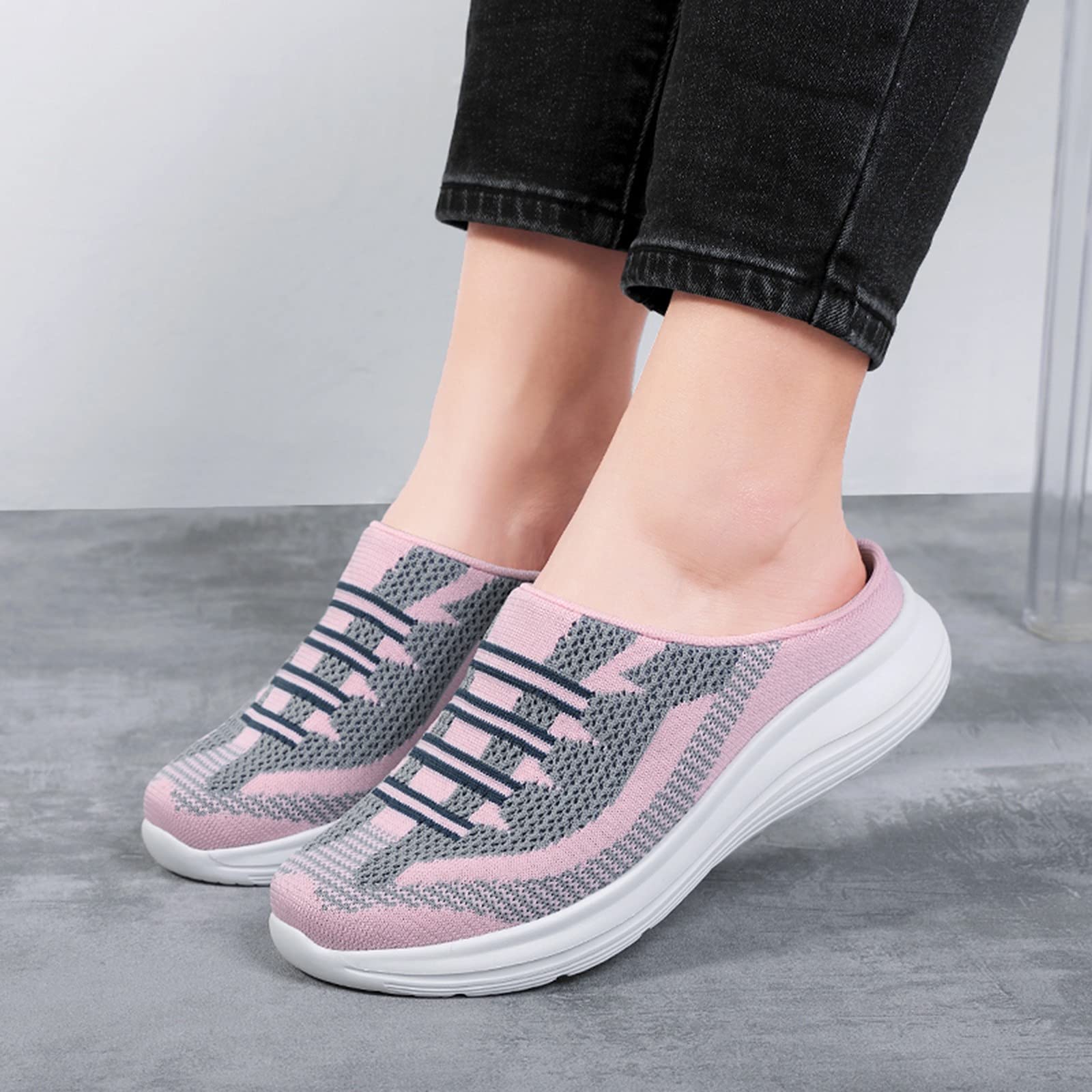 Scarpe casual da donna, slip-on, scarpe sportive da donna con rete, morbide e leggere, comode, traspiranti, da jogging, antiscivolo, alla moda, scarpe estive