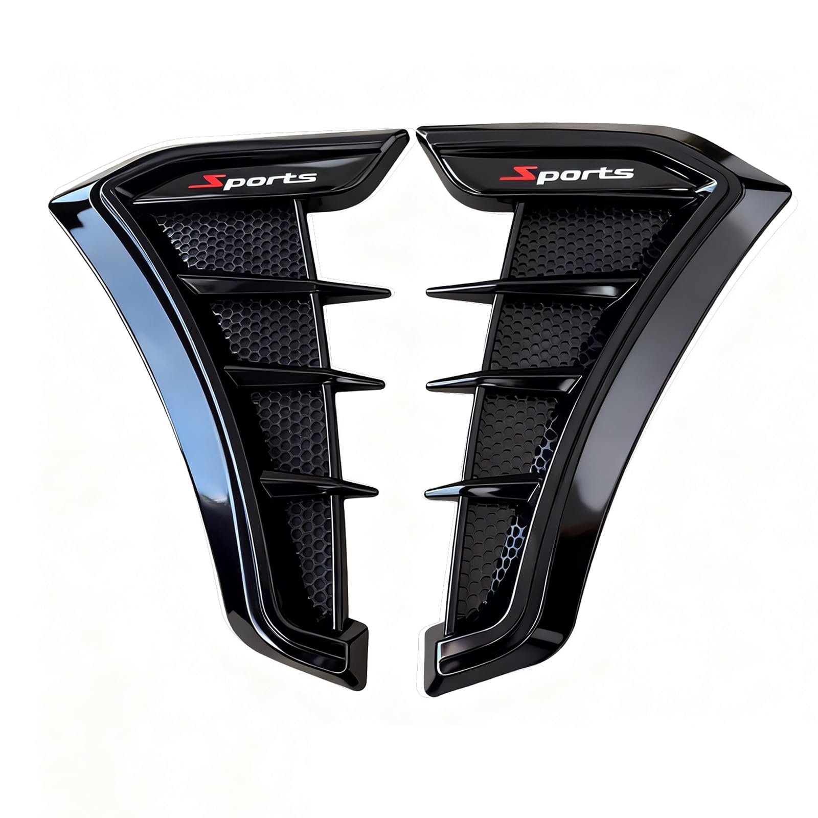 ONEMAJI 2Pcs Side Fender Vents Sticker for Tucson JM TL NX4 2005-2020 2021, Airflow Intake Grille Bonnet Trim Glossy Black Exterior Emblem Shroud Badge Decoration,Black