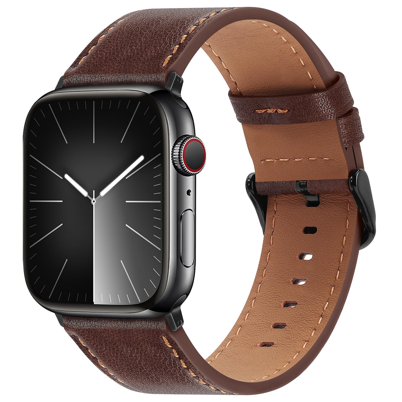 Bisikor Kompatybilny z Apple Watch Band 49 mm 45 mm 44 mm 42 mm 41 mm 40 mm 38 mm, pasek z prawdziwej skóry do iWatch Ultra SE2, SE Series 9, 8, 7, 6, 5, 4, 3, 2, 1,