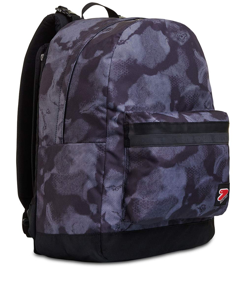 Seven Wende-Rucksack, aus nachhaltigem Stoff, Geräumige Schultasche für Teenager, Mädchen & Jungen, 2 Muster, für Schule, Sport&Freizeit, Doubleface; mit Kopfhörern, dunkelgrau, SMOKED CAMO
