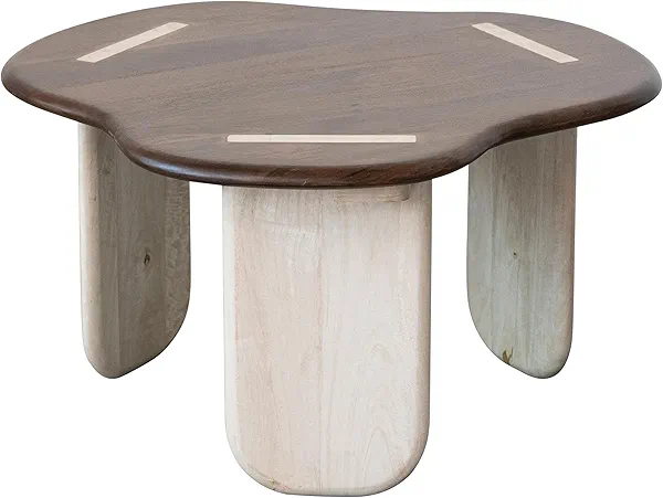Bloomingville Mango Wood Organic Shaped Coffee Table, Walnut