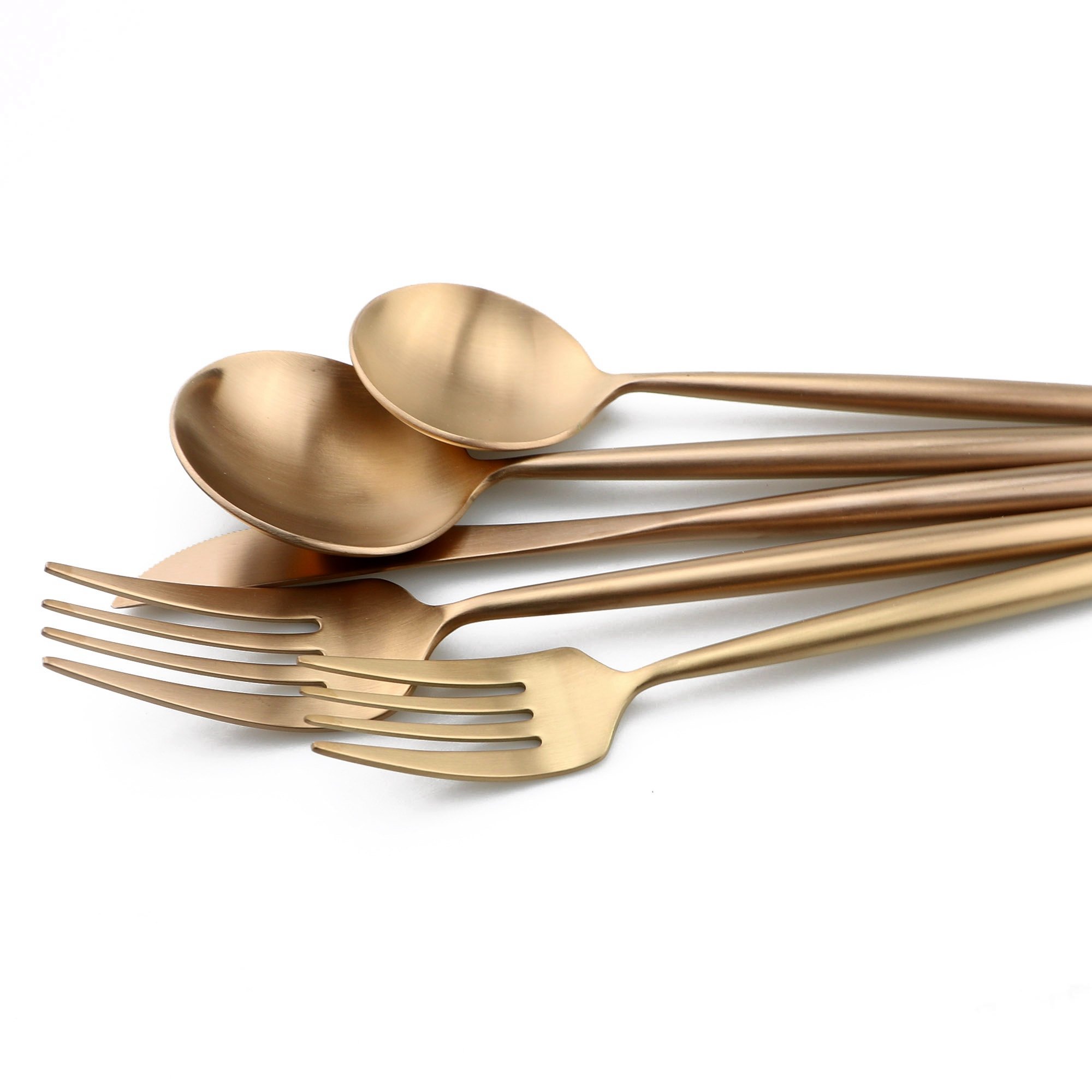 Set di coltelli e posate, Set di posate in argento, da 24 pezzi(Skyblue Gold)