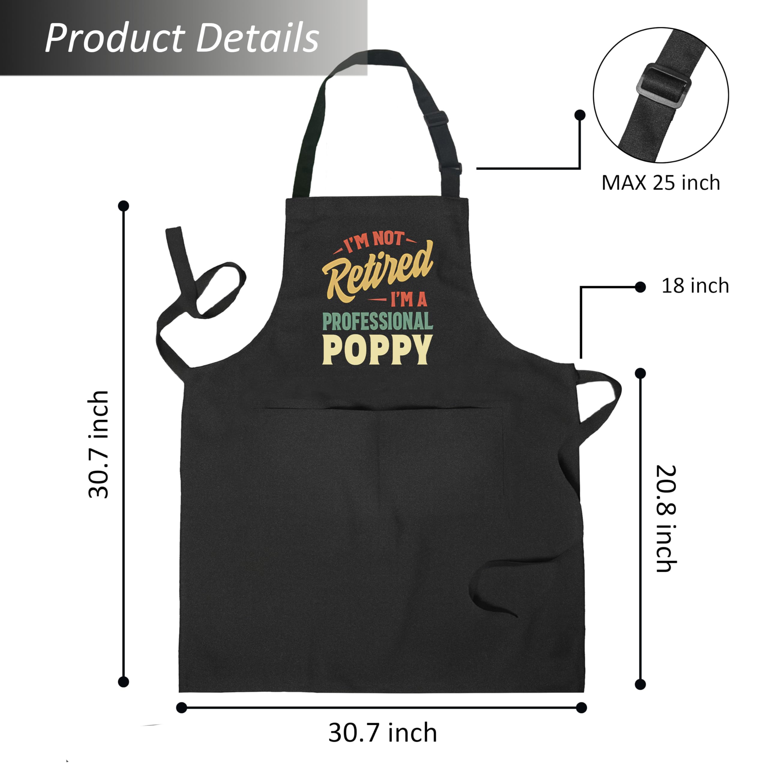 Regalos para amapola, regalos de amapola, abuelo, delantal de abuelo, mejores regalos de amapola, regalos de abuelo, regalos de abuelo para Navidad, día del padre, delantal ajustable impermeable