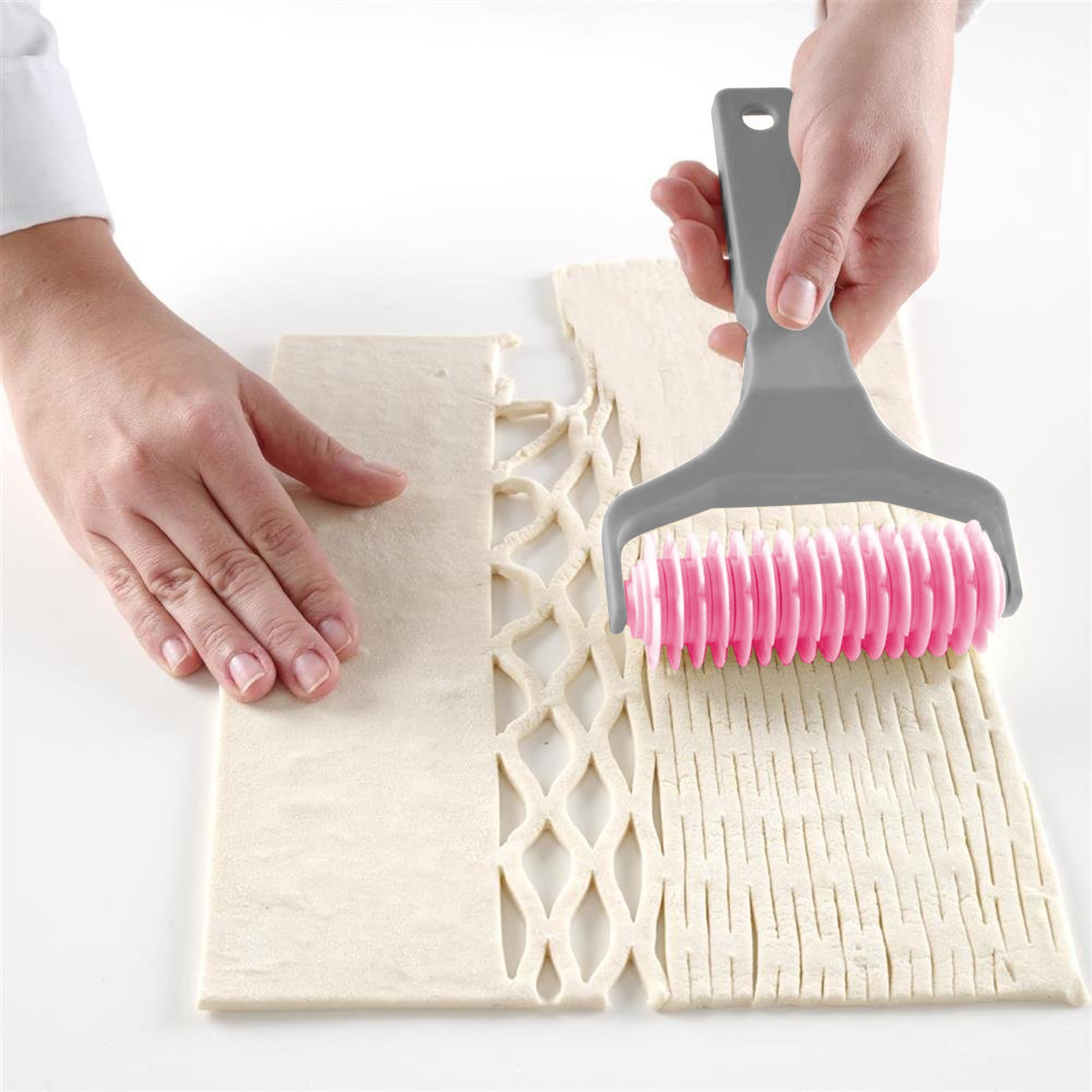 Pastry Lattice Roller Cutter, Pastry Cutter Roller DIY Baking Tool for Dought Cookie Pie, Crust Pastry Wheel for Cutting, Baking &amp; Cooking Tool for Apple Pie Crust or Ravioli Pasta